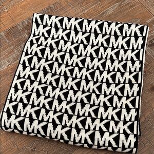 Michael Kors Black and White Logo Scarf